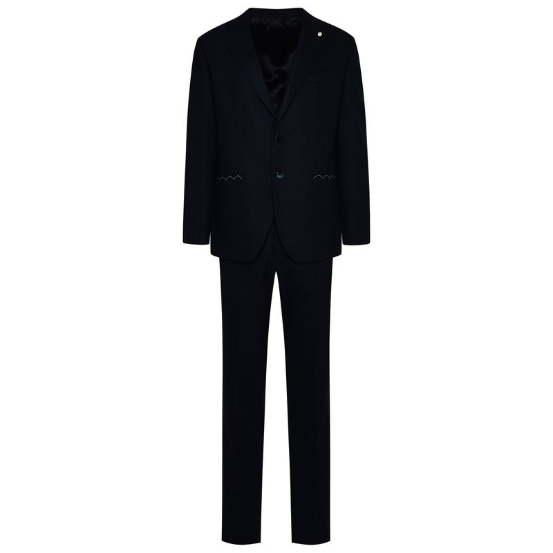 Luigi Bianchi Luigi Bianchi Blue Wool Blend Suit